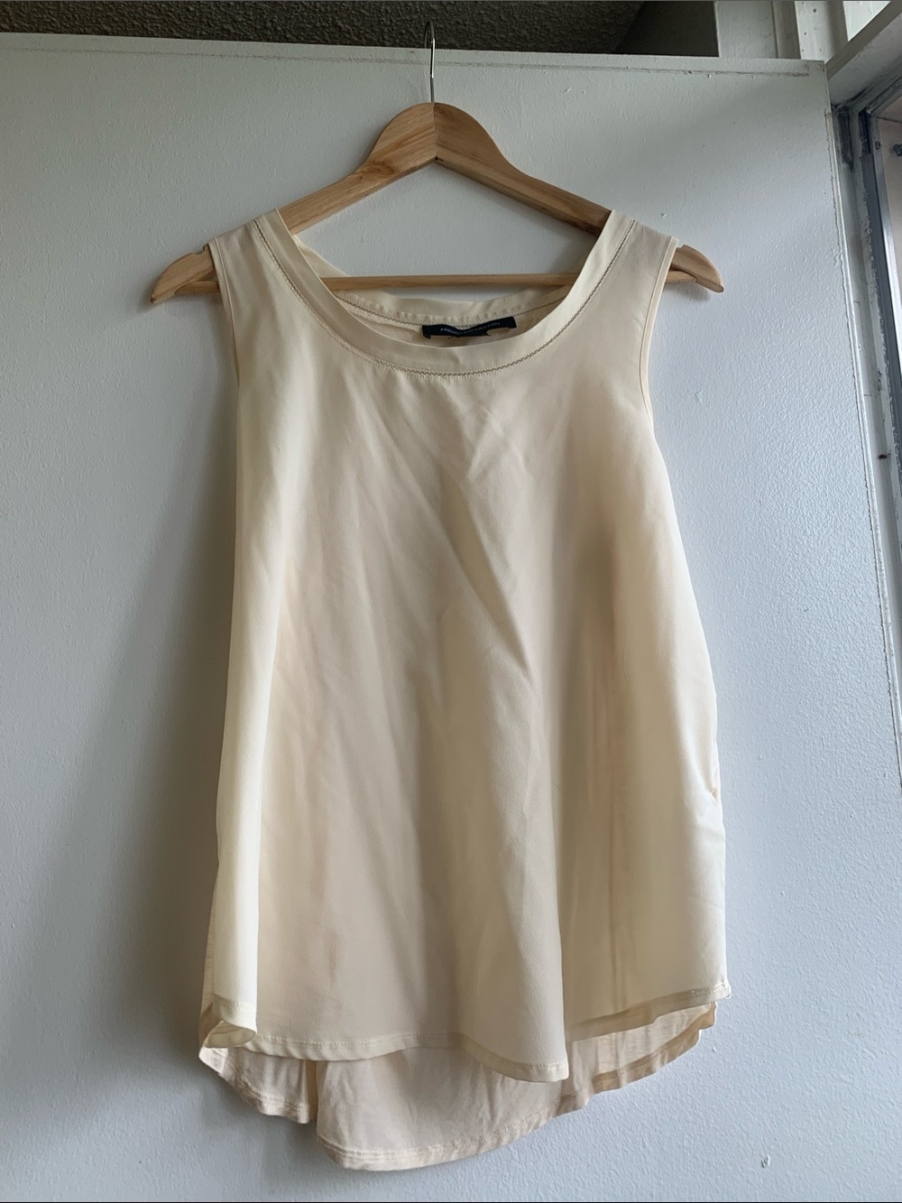 French Connection Sleeveless Cream Chiffon Layered Women's Top Size Large